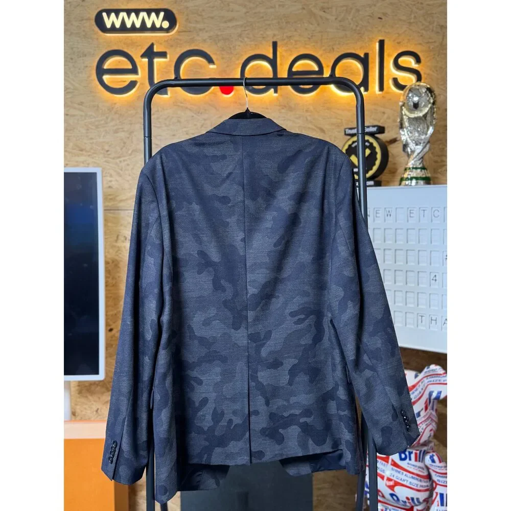 Banana Republic Men’s 48R Tonal Camo Blazer – Italian Fabric – Navy Blue
